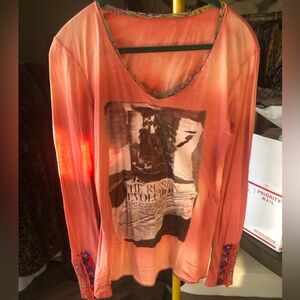 Aratta Silent Journey Russian Revolution Orange Graphic Long s Sleeve Tee